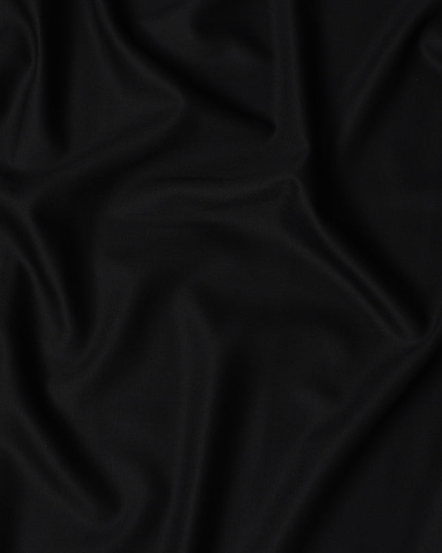 Classic Black English Super 160's All Wool Suiting Fabric, 3.5 Meters, Width 150 cm-D21372