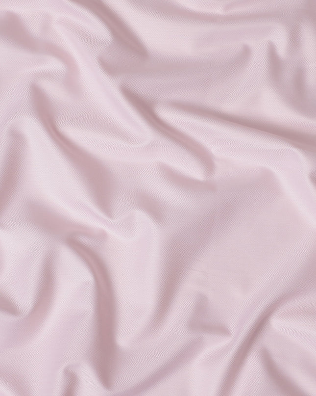 Light Pink Premium 100% Swiss Cotton Shirting Fabric with Subtle Herringbone Pattern, 140 cm Wide-D21413