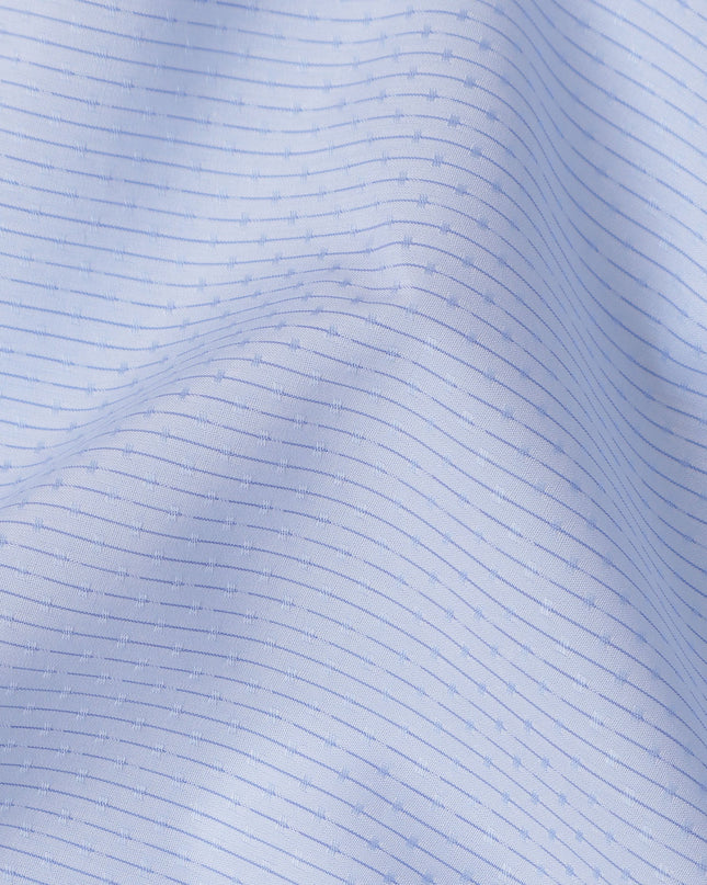 Light Blue Premium 100% Cotton Shirting Fabric with Pinstripe and Dot Design, 140 cm Wide-D21414