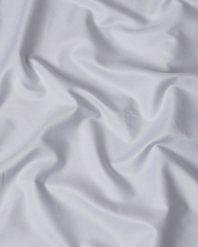 Silver Grey Premium 100% Swiss Cotton Shirting Fabric with Subtle Ribbed Texture, 140 cm Wide-D21415