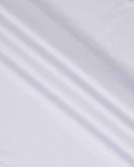 White Premium 100% Swiss Cotton Shirting Fabric with Subtle Diamond Pattern, 140 cm Wide-D21416