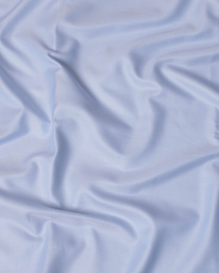 Light Blue Premium 100% Swiss Cotton Shirting Fabric with Subtle Twill Texture, 140 cm Wide-D21417