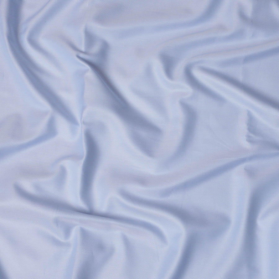 Light Blue Premium 100% Swiss Cotton Shirting Fabric with Subtle Twill Texture, 140 cm Wide-D21417