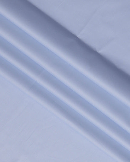 Light Blue Premium 100% Swiss Cotton Shirting Fabric with Subtle Twill Texture, 140 cm Wide-D21417