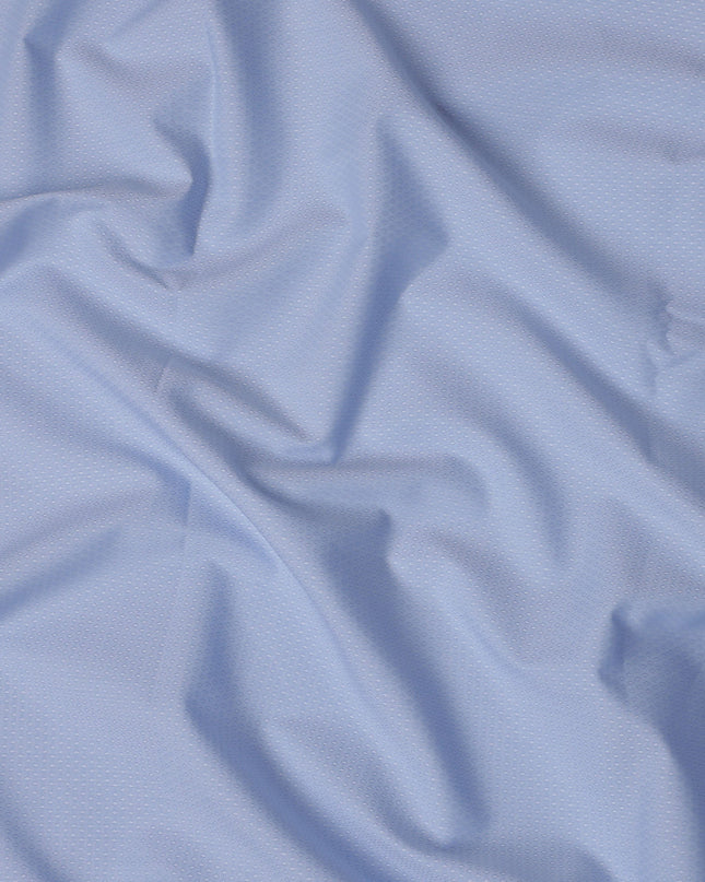 Light Blue Premium Cotton Shirting Fabric with Diamond Pattern, 140 cm Wide-D21418