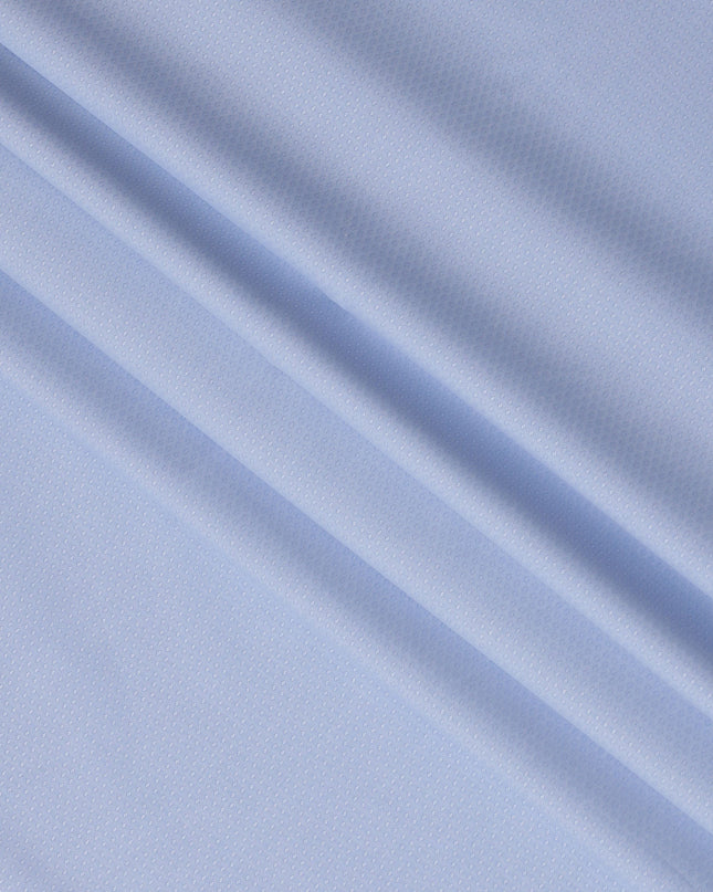 Light Blue Premium Cotton Shirting Fabric with Diamond Pattern, 140 cm Wide-D21418