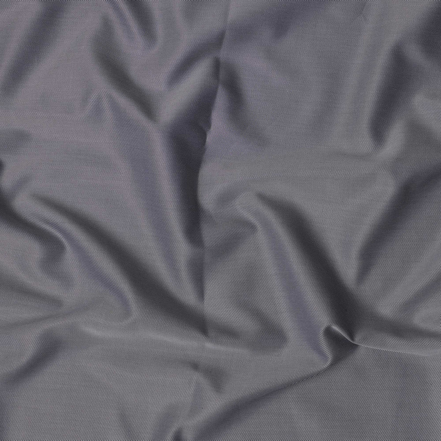 قماش قمصان قطني فاخر مخطط باللونين الأبيض والأسود، عرض 140 سم - D21419