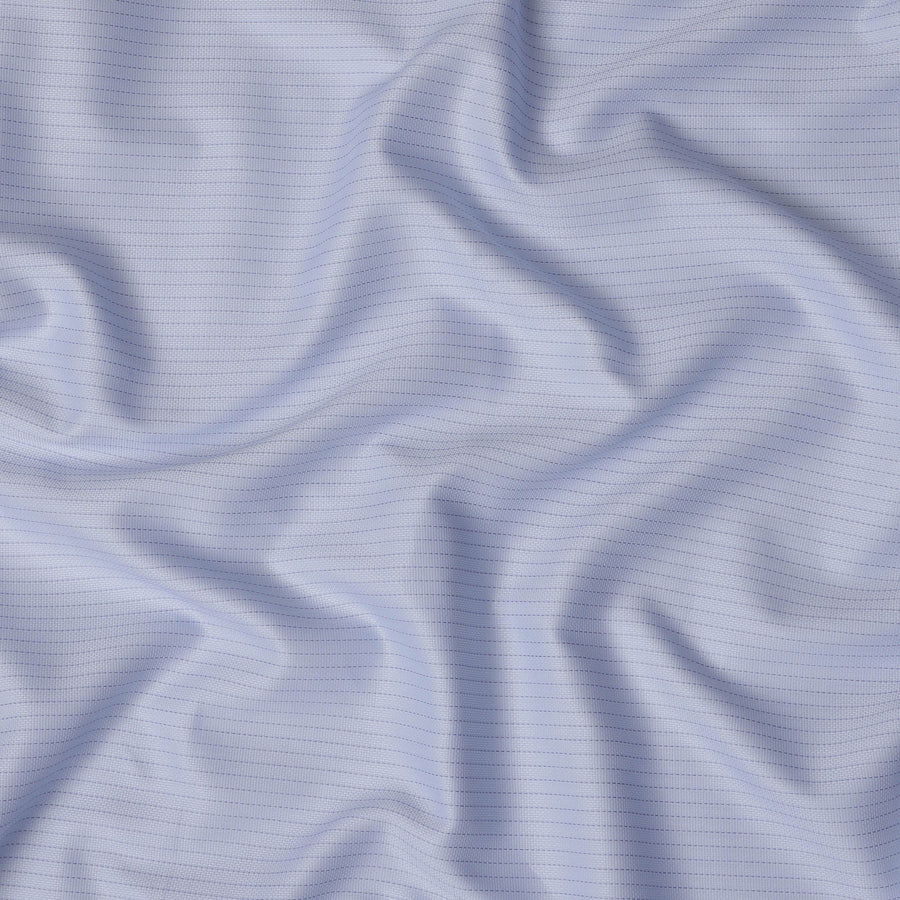 Light Blue Premium 100% Cotton Italian Shirting Fabric with Dotted Stripe Design, 140 cm Wide-D21423