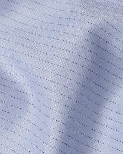 Light Blue Premium 100% Cotton Shirting Fabric with Dotted Stripe Design, 140 cm Wide-D21423