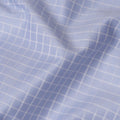 Light Blue Premium 100% Cotton Italian shirting Fabric with Windowpane Check Pattern, 140 cm Wide-D21424