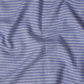 Blue and White Striped Premium Pure Italian Linen Fabric, 140 cm Wide-D21435