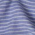 Blue and White Striped Premium Pure Italian Linen Fabric, 140 cm Wide-D21435