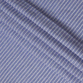 Blue and White Striped Premium Pure Italian Linen Fabric, 140 cm Wide-D21435