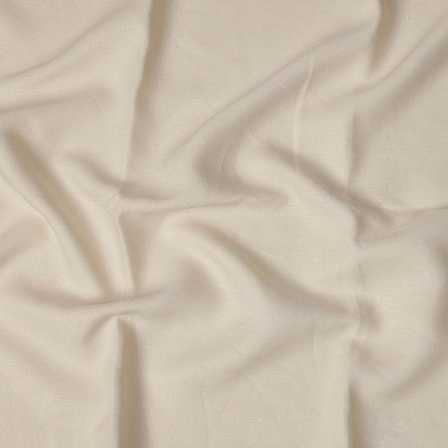 قماش كتان إيطالي نقي فاخر باللون الكريمي، عرض 140 سم - D21442