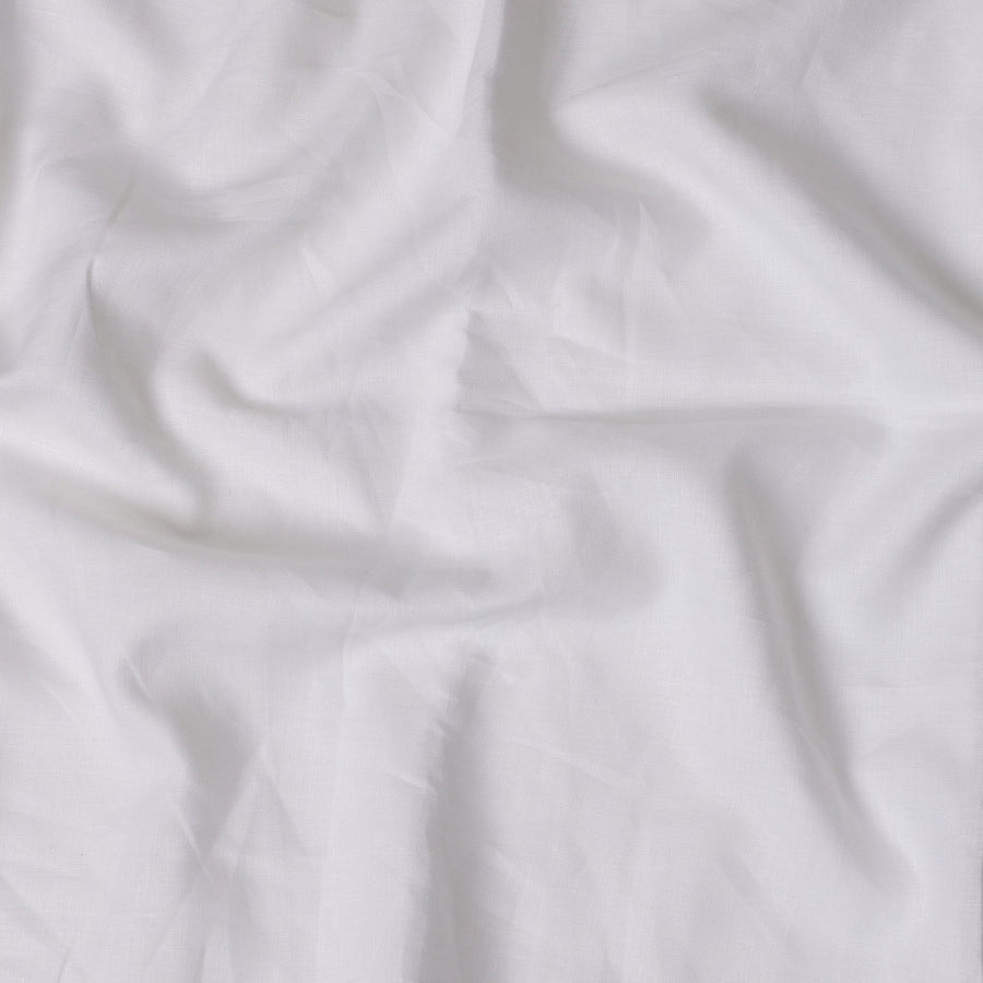 قماش كتان إيطالي نقي فاخر باللون الأبيض، عرض 140 سم - D21443