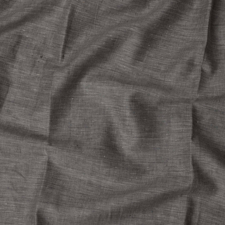 قماش كتان نقي فاخر باللون الرمادي الفحمي، عرض 140 سم - D21445