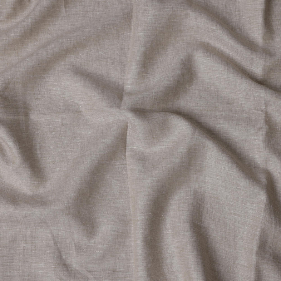 قماش كتان نقي فاخر باللون البيج الفاتح، عرض 140 سم - D21447