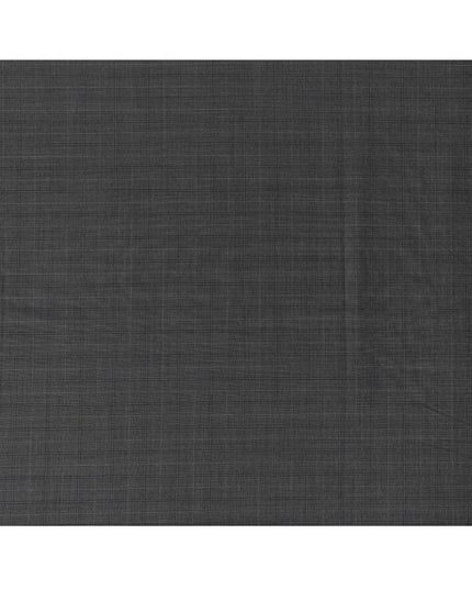 Dark Charcoal Checkered Premium Super 100's SCABAL English All Wool Suiting Fabric, Width 150 Cms, 3.65 Mtrs, United Kingdom-D21448