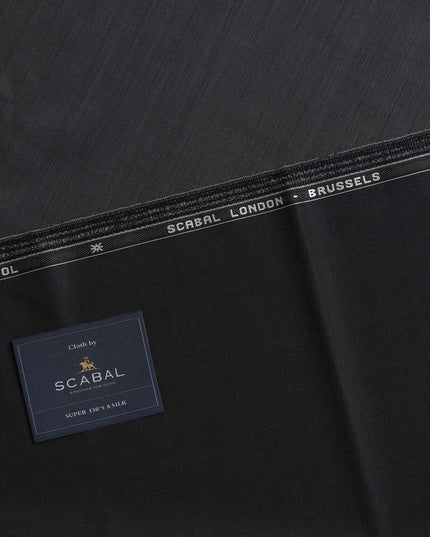 Grey Premium Super 100's SCABAL English All Wool Suiting Fabric, Width 150 Cms, 3.65 Mtrs, United Kingdom-D21451