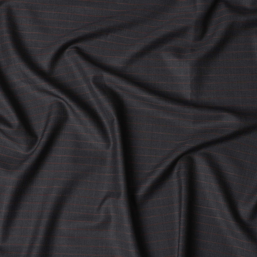 قماش صوف إنجليزي ممتاز من SCABAL Super 150's باللون الأزرق مع خطوط حمراء خفيفة، عرض 150 سم، 3.65 متر، المملكة المتحدة - D21453