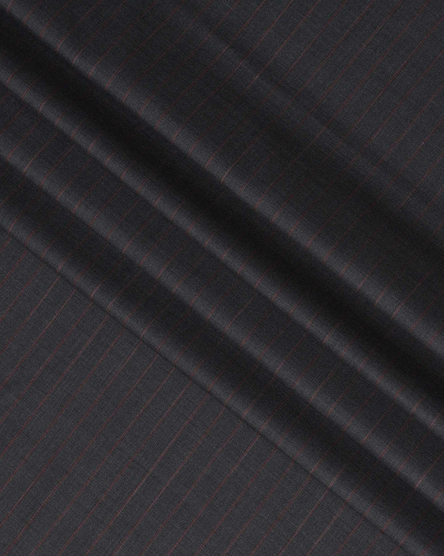 Blue with Subtle Red Stripes Premium Super 150's SCABAL English All Wool Suiting Fabric, Width 150 Cms, 3.65 Mtrs, United Kingdom-D21453