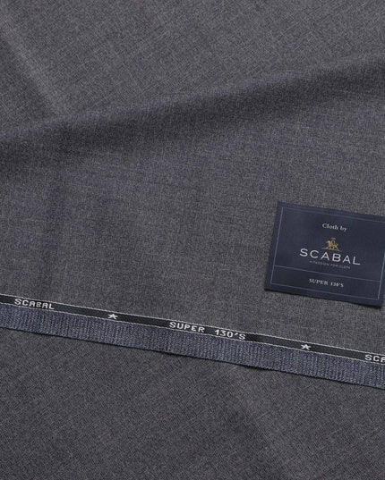 Light Blue Premium Super 130's SCABAL English All Wool Suiting Fabric, Width 150 Cms, 3.65 Mtrs, United Kingdom-D21455