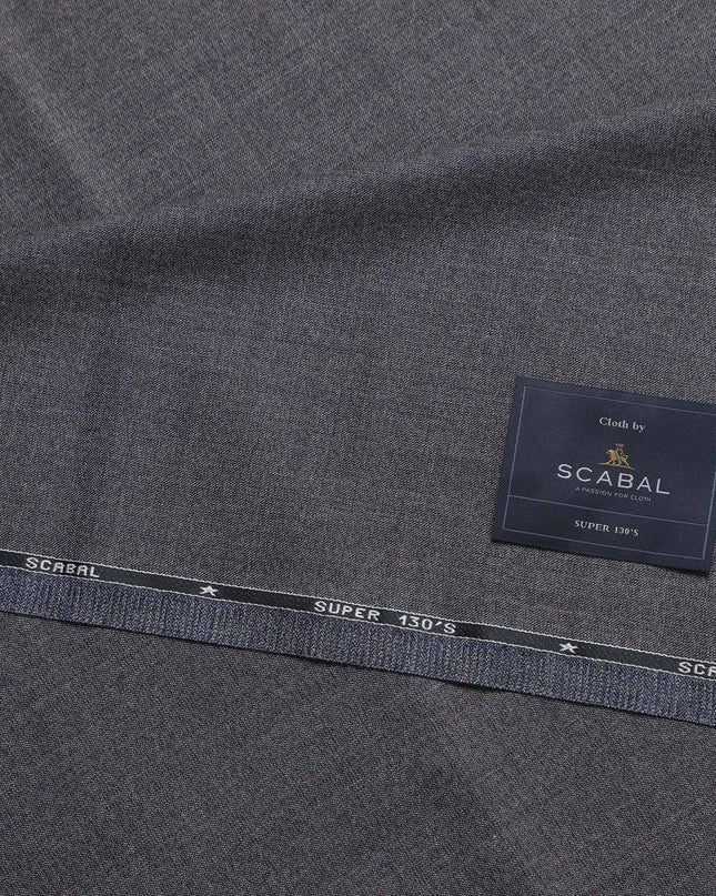 Light Blue Premium Super 130's SCABAL English All Wool Suiting Fabric, Width 150 Cms, 3.65 Mtrs, United Kingdom-D21455