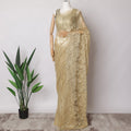 Gold Premium French Metallic Chantilly Saree Lace Fabric, 5.5 MetersX110 Cms-D21501