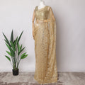 Honey Gold Premium French Metallic Chantilly Saree Lace Fabric, 5.5 MetersX110 Cms-D21503