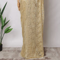 Champagne Gold Premium French Metallic Chantilly Saree Lace Fabric, 5.5 MetersX110 Cms-D21504