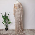 Rose Gold, Silver Premium French Metallic Chantilly Saree Lace Fabric, 5.5 MetersX110 Cms-D21513 Regal Fabrics
