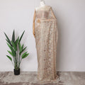 Peach Gold Premium French Metallic Chantilly Saree Lace Fabric, 5.5 MetersX110 Cms-D21515 Regal Fabrics