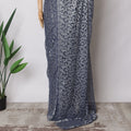 Midnight Blue Premium French Metallic Chantilly Saree Lace Fabric, 5.5 MetersX110 Cms-D21527 Regal Fabrics