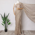 Onino Pink Premium French Metallic Chantilly Saree Lace Fabric, 5.5 MetersX110 Cms-D21531 Regal Fabrics
