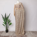 Onino Pink Premium French Metallic Chantilly Saree Lace Fabric, 5.5 MetersX110 Cms-D21531 Regal Fabrics