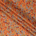 Orange and Multicolor Floral Pure Cotton Printed Fabric – Width 110 cm-D21785