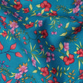 Blue and Multicolor Floral Pure Cotton Printed Fabric – Width 110 cm-D21787