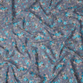 Grey and Blue Floral Pure Cotton Printed Fabric – Width 110 cm-D21789
