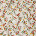 White and Multicolor Floral Uragiri Cotton Voile Fabric with Jacquard – Width 110 cm-D21795