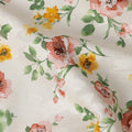 White and Multicolor Floral Uragiri Cotton Voile Fabric with Jacquard – Width 110 cm-D21795