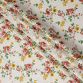 White and Multicolor Floral Uragiri Cotton Voile Fabric with Jacquard – Width 110 cm-D21795