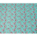 Turquoise and Pink Floral Uragiri Cotton Voile Fabric with Jacquard – Width 110 cm-D21796