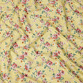 Yellow and Pink Floral Uragiri Cotton Voile Fabric with Jacquard – Width 110 cm-D21797