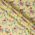 Yellow and Pink Floral Uragiri Cotton Voile Fabric with Jacquard – Width 110 cm-D21797
