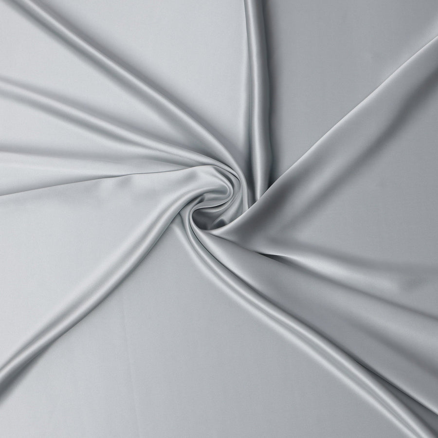Silver Grey Pure Silk Satin Fabric – Width 110 cm-D21810