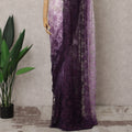 Purple and Lilac Ombre French Chantilly Lace Saree, 5.5 Meters, 110 cm Wide-D21822