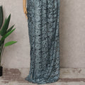 Steel Blue and Black Two-Tone French Chantilly Lace Saree, 5.5 Meters, 110 cm Wide-D21832 Regal Fabrics