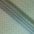 Aqua Green, Blue Silk Organza Fabric with Gold Zari Motifs – 110 cm Wide – Made in India-D22145