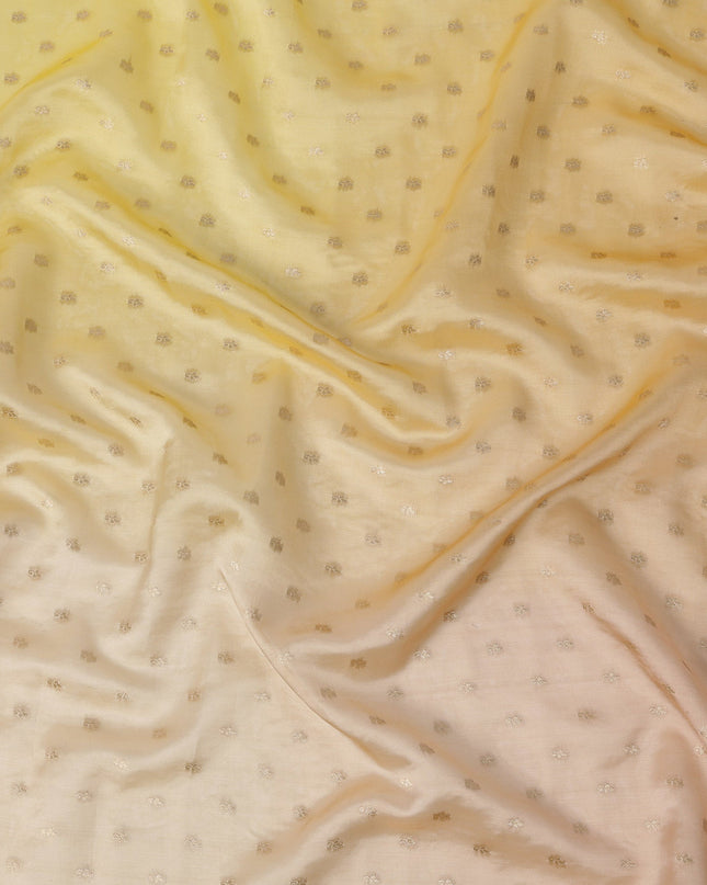 Soft Gold Silk Organza Fabric with Gold Zari Motifs – 110 cm Wide – Made in India-D22146 Regal Fabrics