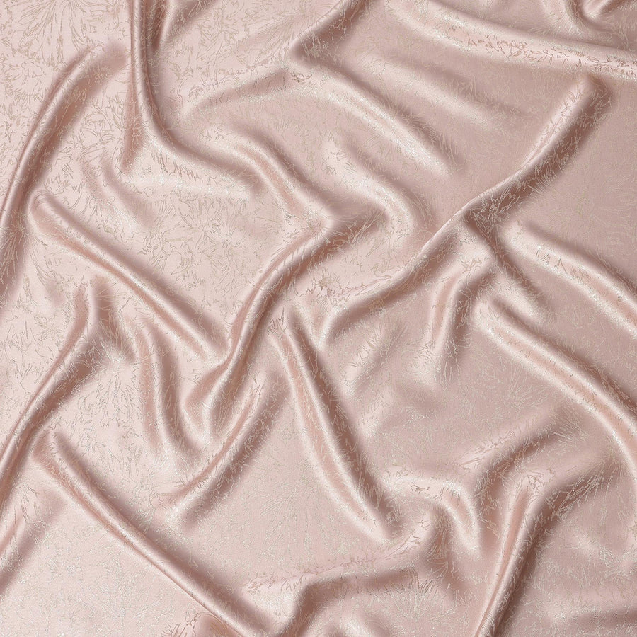 قماش ساتان حريري وردي مع طبقة معدنية بتصميم زهور - عرض 110 سم - صنع في كوريا الجنوبية - D22151